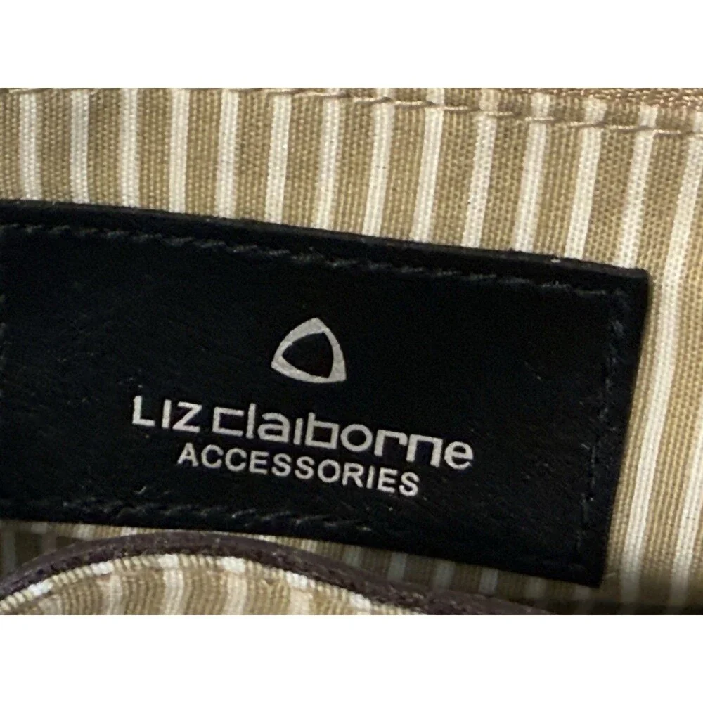 Liz Claiborne‎ CrossBody Purse Bag Taupe Faux Leather Front Flap RN70272 CA16396